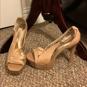 Nude Jessica Simpson Platform Heels